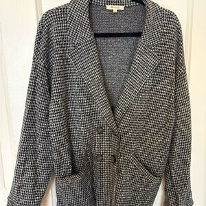Madewell Black and White Houndstooth Blazer